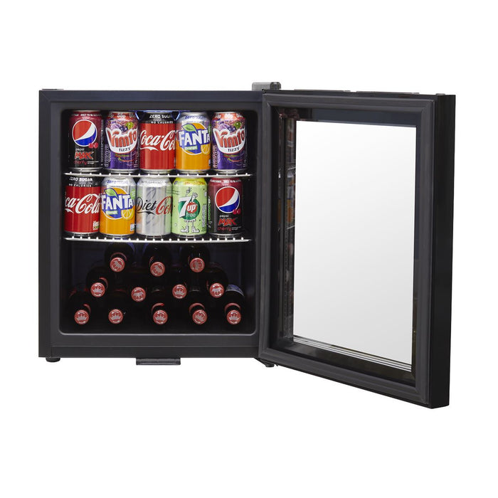 Baridi 50L Table Top Beer & Drinks Mini Fridge 3-10C Light Black & Glass Baridi  - Dynamic Drive