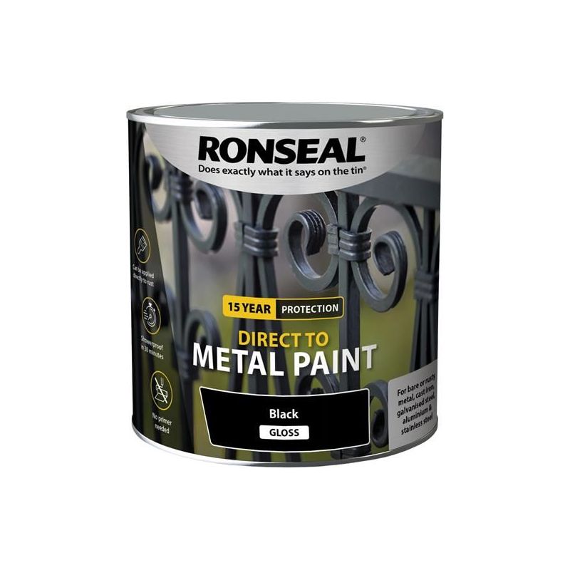 Ronseal Direct to Metal Paint Black Gloss 2.5 litre Ronseal - Dynamic Drive