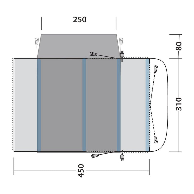 Outwell Wolfburg 450 Air Drive-Away Campervan Air Awning 175-200cm Outwell - UK Camping And Leisure