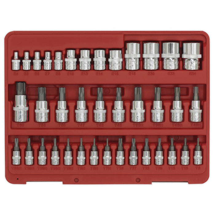 Sealey TRX-Star* & Security Socket Bit Set 38pc 1/4",3/8"&1/2"Sq Dr AK6197 Sealey  - Dynamic Drive