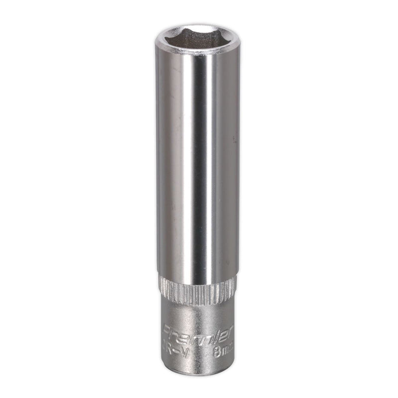 Sealey WallDrive Socket 8mm Deep 1/4"Sq Drive S1408D Sealey - Dynamic Drive