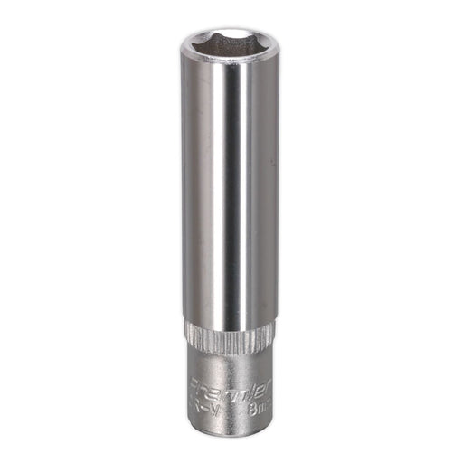 Sealey WallDrive Socket 8mm Deep 1/4"Sq Drive S1408D Sealey - Dynamic Drive