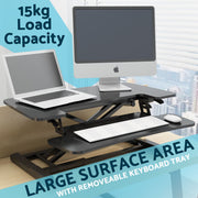 Dellonda 71cm Adjustable-Height Standing Desk Riser 15kg Capacity DH14 Dellonda - Dynamic Drive