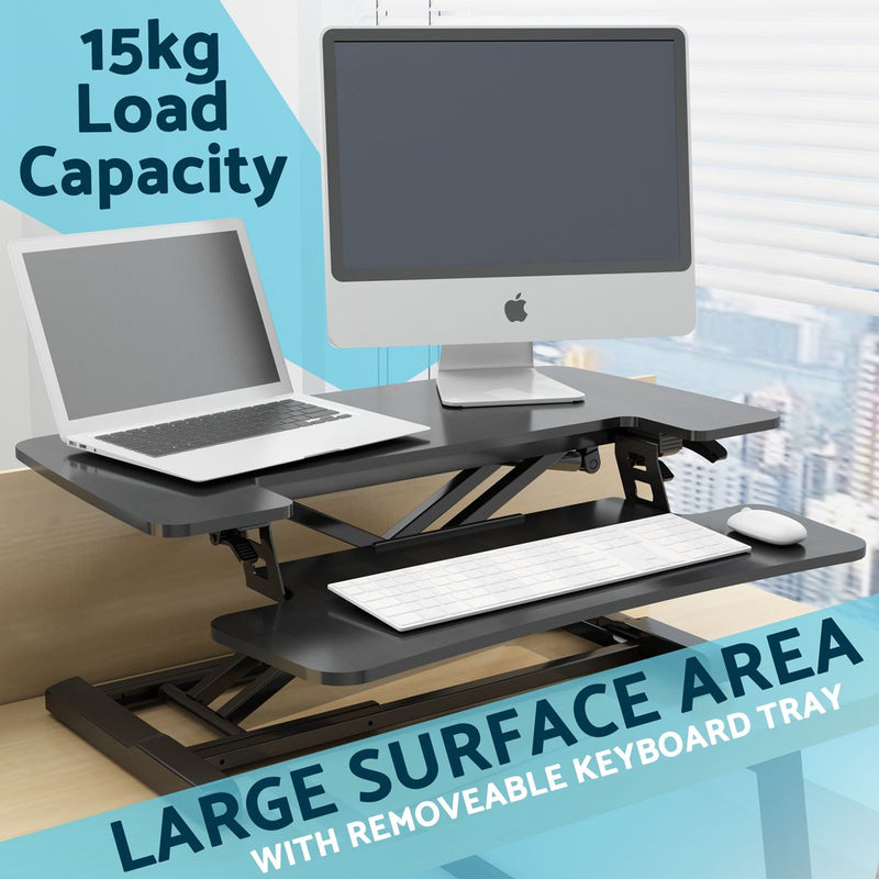 Dellonda 71cm Adjustable-Height Standing Desk Riser 15kg Capacity DH14 Dellonda - Dynamic Drive