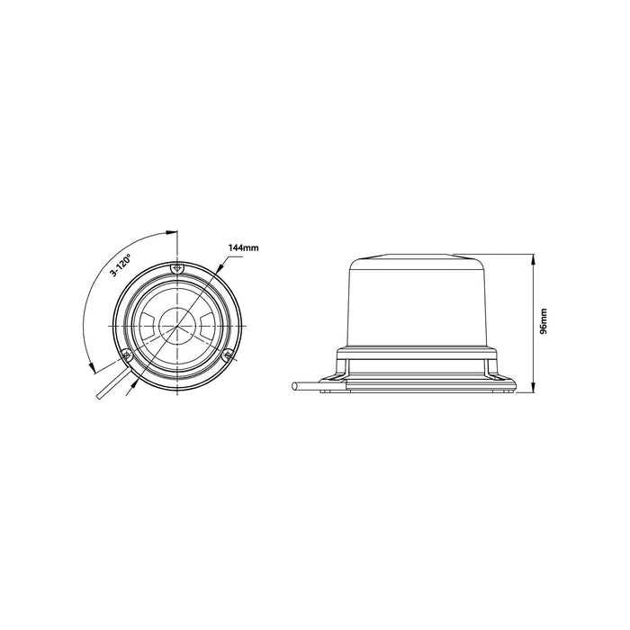 Ring Automotive RCV9810 4 Function Compact LED Beacon with 3 Bolt Fixing, 10/30 Ring Automotive - Dynamic Drive