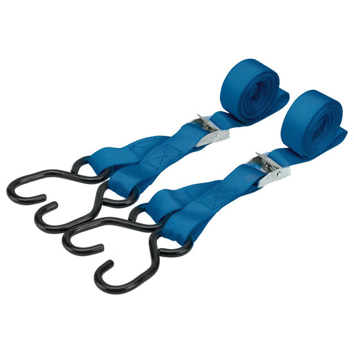 Draper Ratcheting Tie Down Straps, 2.5m x 25mm, 125kg (2 Piece) 60962 Draper - Dynamic Drive