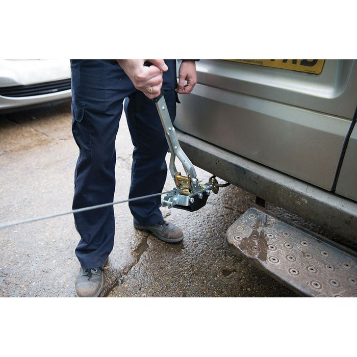 Silverline Heavy Duty Hand Cable Puller 2000kg / 3m Cable Silverline - Dynamic Drive