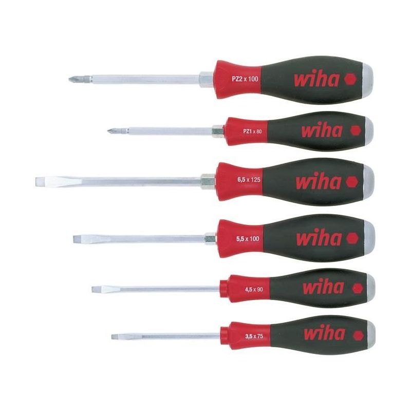Wiha SoftFinish® SL/PZ Hex Blade Screwdriver Set, 6 Piece Wiha - Dynamic Drive