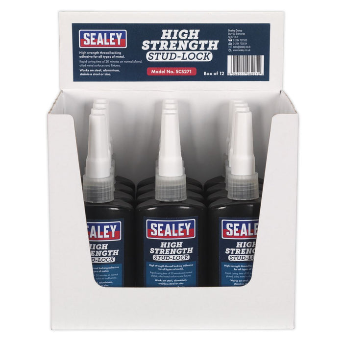 Sealey Stud Lock High Strength 50ml Pack of 12 SCS271 Sealey - Dynamic Drive