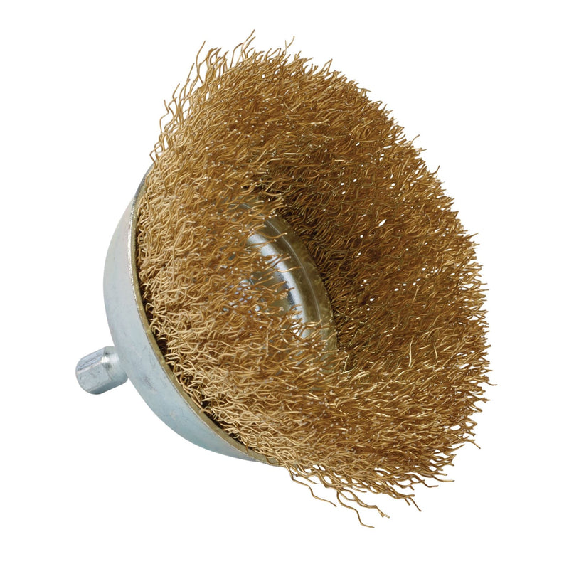 Draper Brassed Steel Crimped Wire Cup Brush, 75mm 41433 Draper - Dynamic Drive