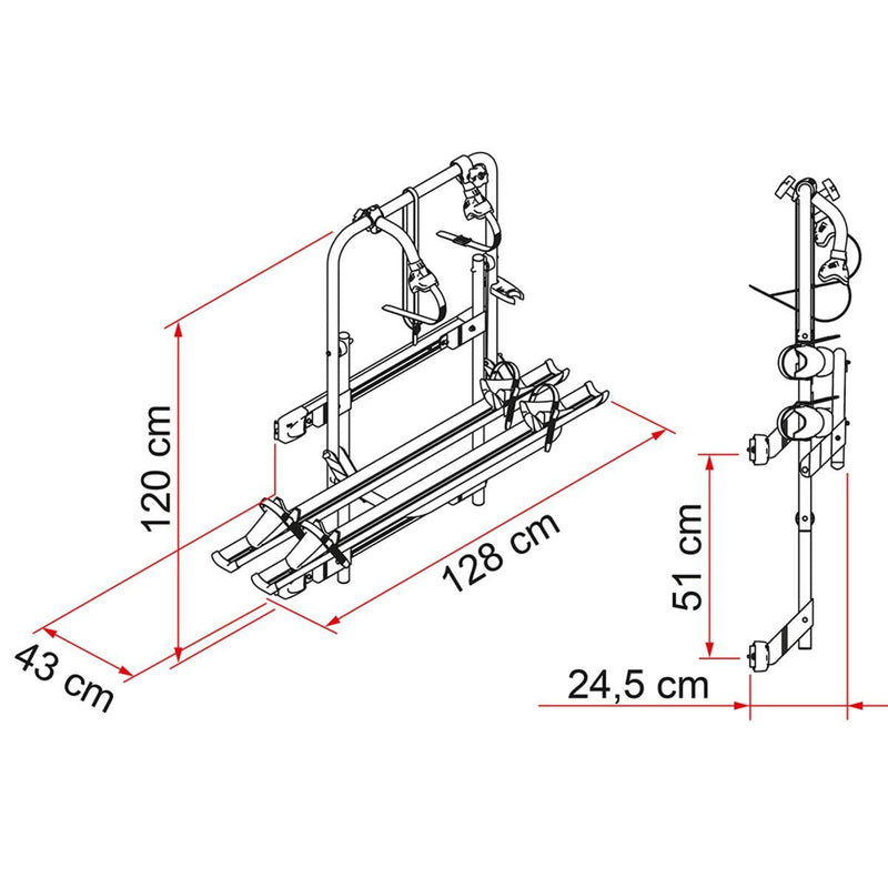 Fiamma Carry Bike 200DJ Fiat Ducato Pre 06 2 Bike Cycle Carrier Fiamma - Dynamic Drive