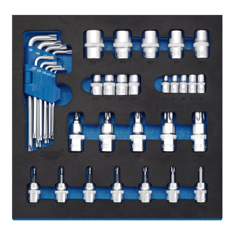 Draper TX-STAR Screwdriver Insert Bits and Keys in 1/2 Drawer EVA Insert Tray (3 Draper - Dynamic Drive