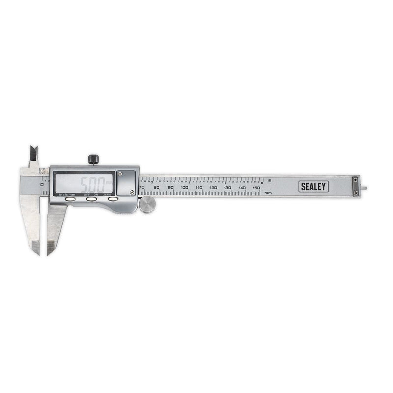 Sealey Digital Vernier Caliper 0-150mm(0-6") Stainless Steel AK9621EV Sealey - Dynamic Drive