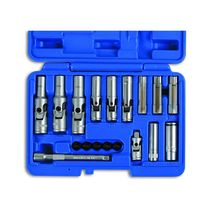 Laser Specialist Thin Wall Glow Plug Socket Set 1/4"D, 3/8"D 18pc 6424 Laser - Dynamic Drive