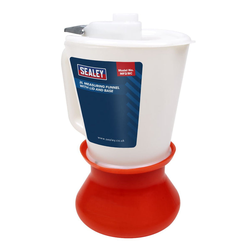 Sealey Measuring Funnel with Lid and Base 2L MF2/BC Sealey - Dynamic Drive