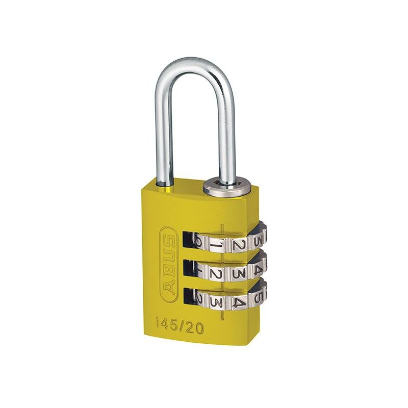 Abus Mechanical 145/20 20mm Aluminium Combination Padlock Yellow 46572 ABUS Mechanical - Dynamic Drive