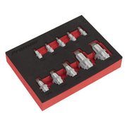 Sealey Hex Socket Bit Set 10pc Stubby 1/4" 3/8" & 1/2"Sq Drive AK6244 Sealey - Dynamic Drive