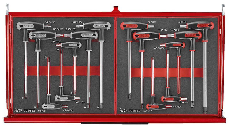 Teng Tools 26" PRO35™ stack FOAM tool kit 418 pieces red Town Tools - Dynamic Drive