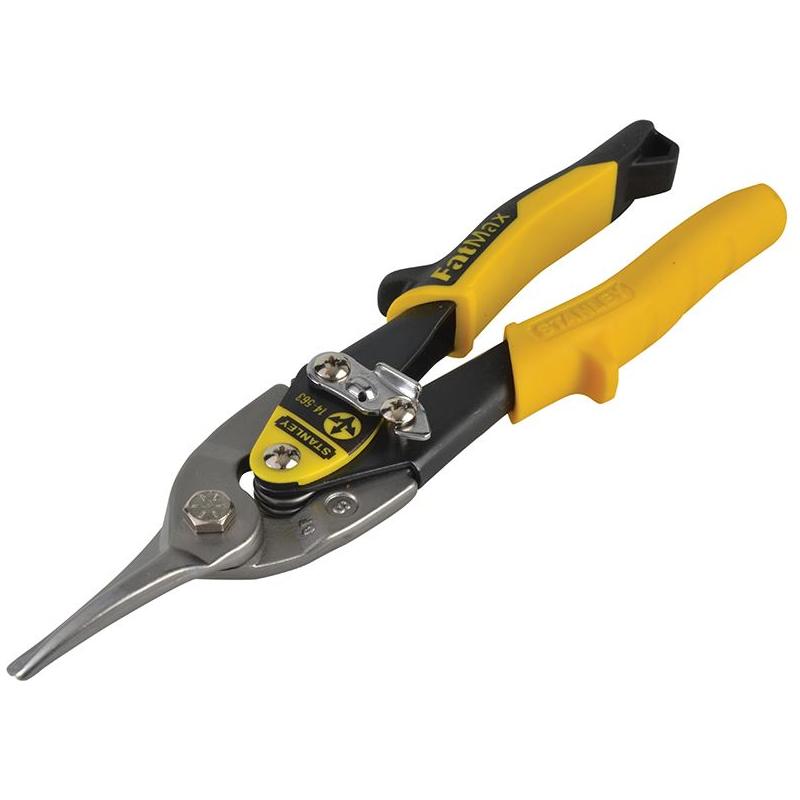 Stanley® Hand Tools Yellow Aviation Snips & Holster Straight Cut 250mm (10in) STANLEY® Hand Tools - Dynamic Drive