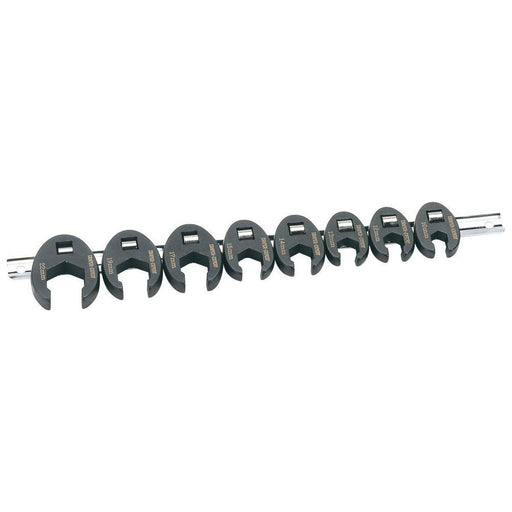 Draper Metric Crow Foot Spanner Set on a Metal Rail, 3/8" Sq. Dr. (8 Piece) Draper - Dynamic Drive