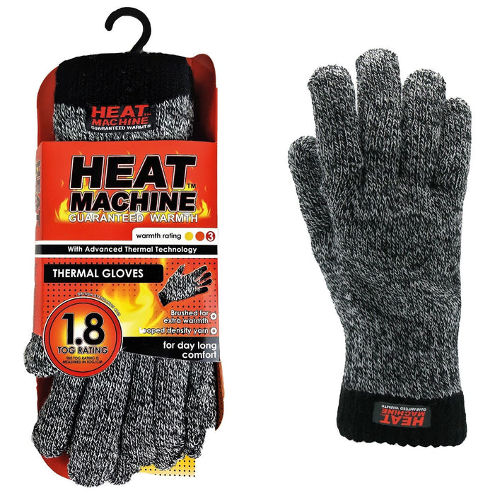 Mens grey marl thermal insulated gloves 2142 UK Camping And Leisure - Dynamic Drive