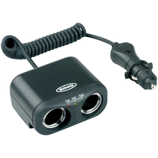 Ring RMS2 Two 12V Sockets Car Adaptor with Battery Analyser for Dash Cams, Sat N Ring Automotive - Dynamic Drive