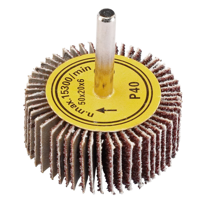 Draper Abrasive Flap Wheel, 50 x 20mm, 40 Grit 76456 Draper - Dynamic Drive