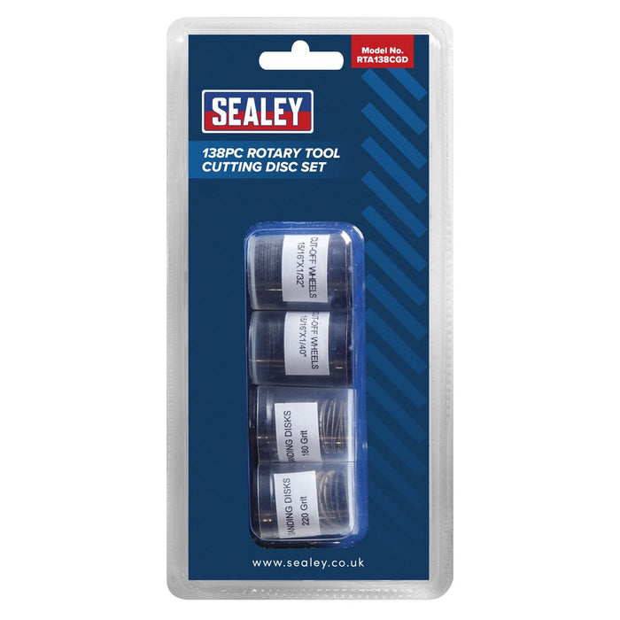 Sealey Rotary Tool Cutting Disc Set 138pc RTA138CGD Sealey - Dynamic Drive