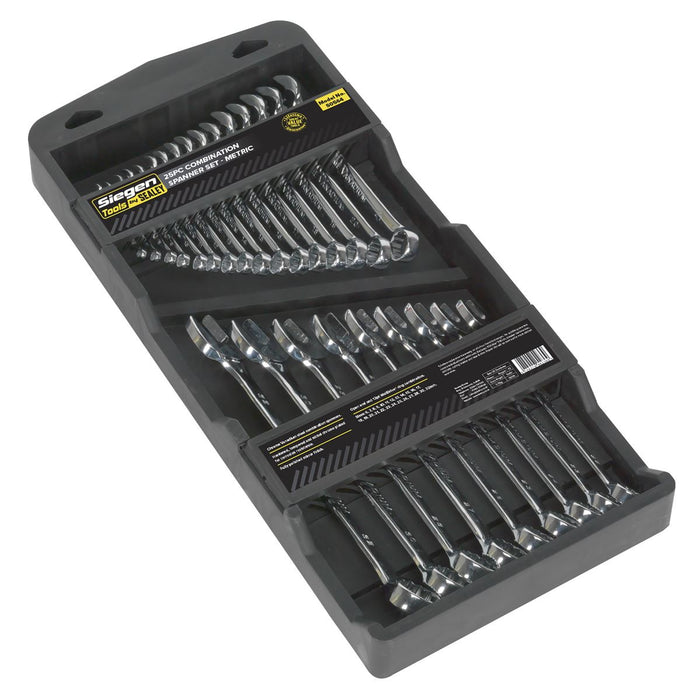 Sealey Combination Spanner Set 25pc Metric S0564 Sealey - Dynamic Drive