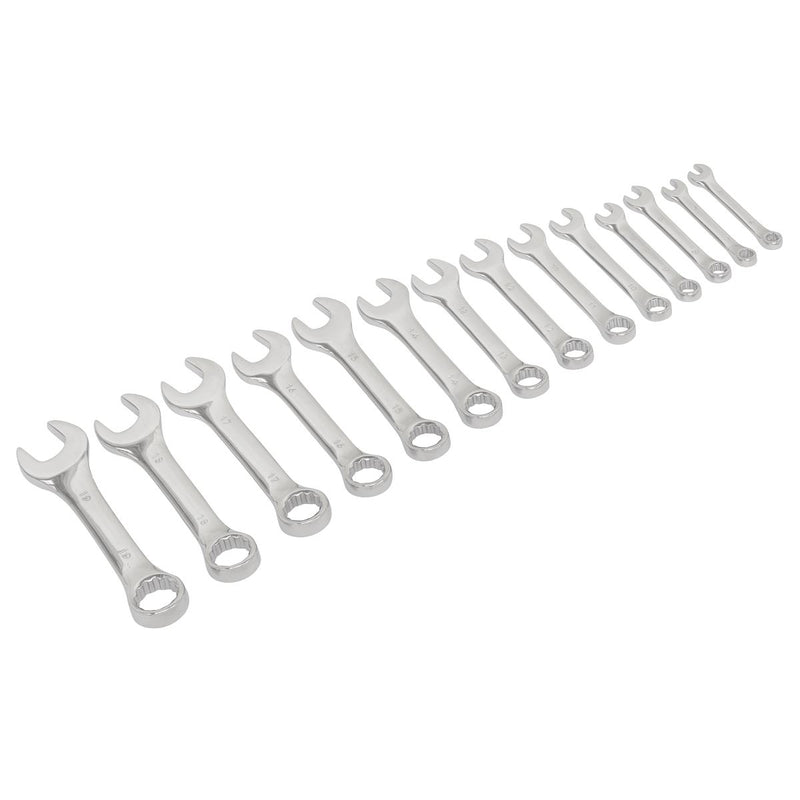 Sealey Combination Spanner Set 14pc Stubby S01232 Sealey - Dynamic Drive