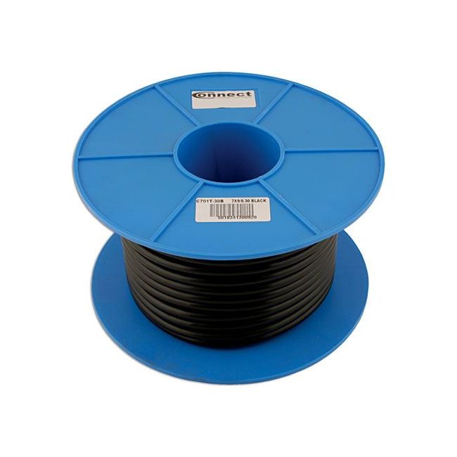 Tool Connection Black 7 Core Trailer Cable 5.75A 30m 30092 Tool Connection - Dynamic Drive