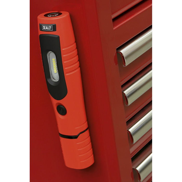 Sealey Red Rechargeable 360° Inspection Lamp 7 SMD+3W LED Lithium-ion Sealey  - Dynamic Drive