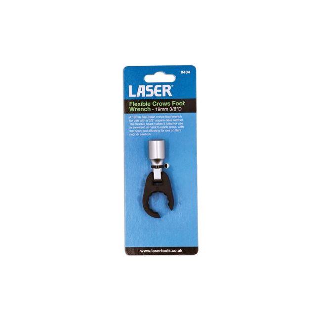 Laser Flexible Crows Foot Wrench 19mm 3/8"D 8434 Laser - Dynamic Drive