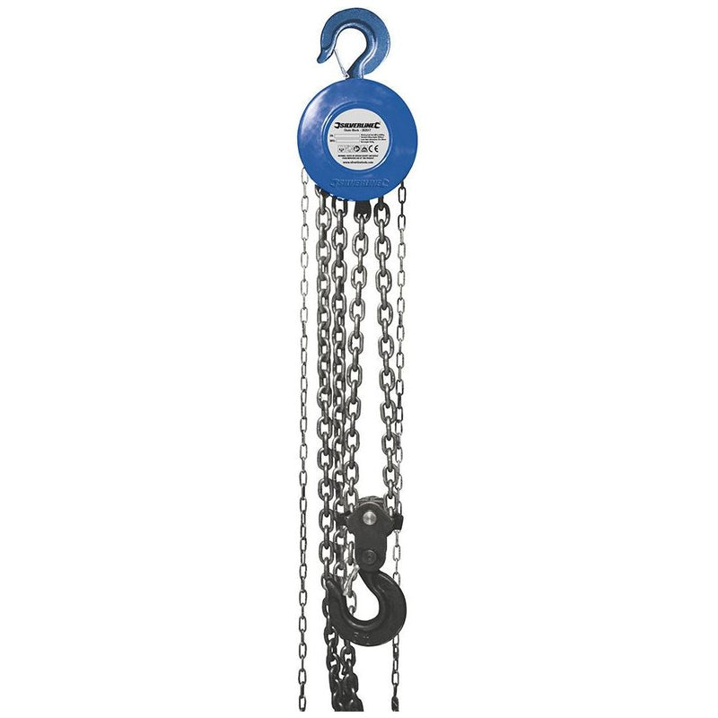 Silverline Chain Block 5000kg / 3m Lift Height Silverline - Dynamic Drive