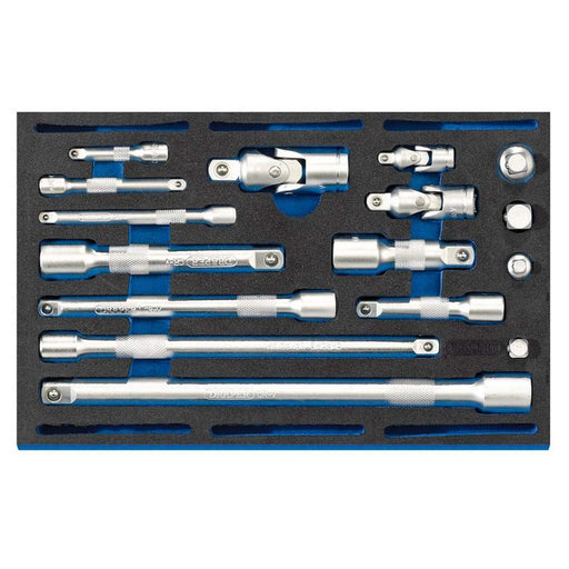 Draper Extension Bar, Universal Joints and Socket Convertor Set 1/4 Drawer EVA I Draper - Dynamic Drive