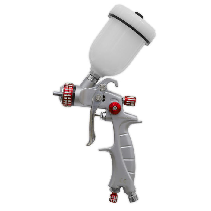 Sealey Premier HVLP Gravity Feed Touch Up Spray Gun Car Paint 1mm Nozzle Set Up Sealey  - Dynamic Drive