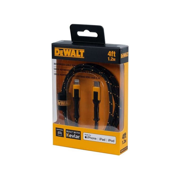 Dewalt Telecoms USB C to Lightning® Reinforced Charging Cable 1.2m (4ft) DEWALT Telecoms - Dynamic Drive