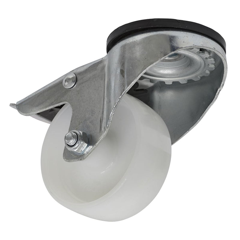 Sealey Castor Wheel Bolt Hole Swivel with Total Lock80mm SCW480SBL Sealey - Dynamic Drive