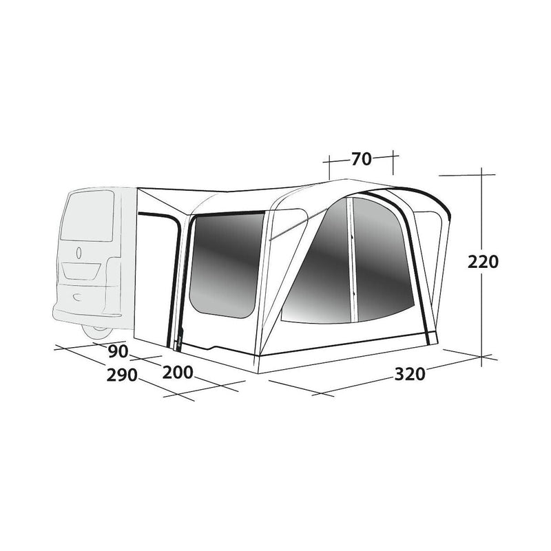 Outwell Parkville 200SA Inflatable Driveaway Campervan Awning Outwell - Dynamic Drive