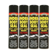 4 x Hammerite Underbody Seal With Waxoyl 600ml Black Underseal Aerosol Vehicle Hammerite - Dynamic Drive