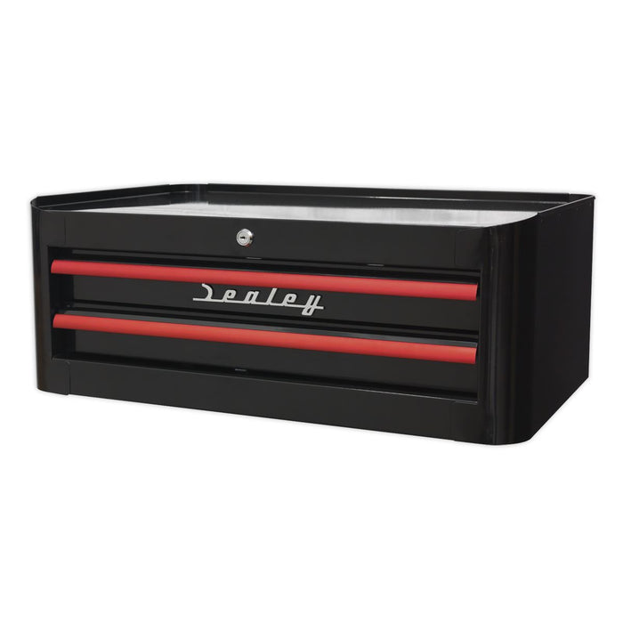Sealey Mid-Box 2 Drawer Retro Style - Black/Red Anodised Draw Pulls AP28102BR Sealey  - Dynamic Drive