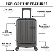 Dellonda Cabin Size Luggage with Laptop Compartments & Dual TSA Lock 20" Dellonda - Dynamic Drive
