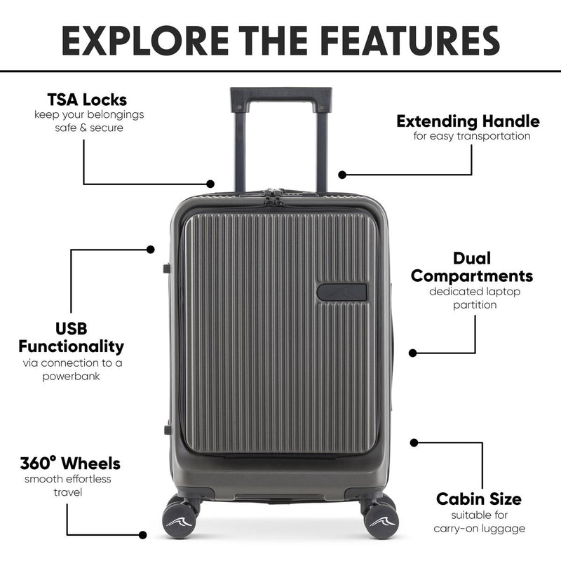 Dellonda Cabin Size Luggage with Laptop Compartments & Dual TSA Lock 20" Dellonda - Dynamic Drive