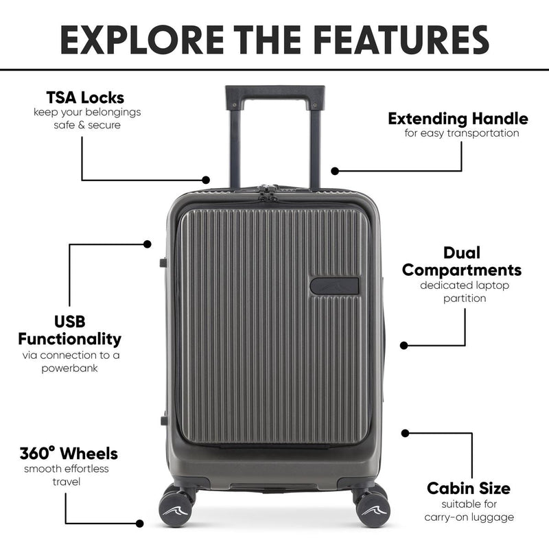 Dellonda Cabin Size Luggage with Laptop Compartments & Dual TSA Lock 20" Dellonda - Dynamic Drive
