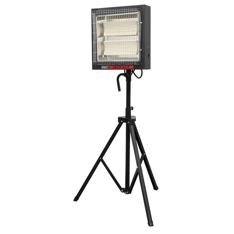 Sealey Ceramic Heater with Telescopic Tripod Stand 1.4/2.8kW 230V Sealey  - Dynamic Drive