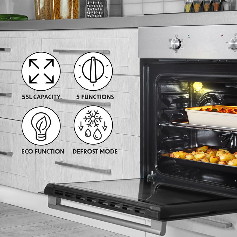 Baridi Integrated Fan-Assisted Electric Oven 60cm 55L Capacity Baridi - Dynamic Drive