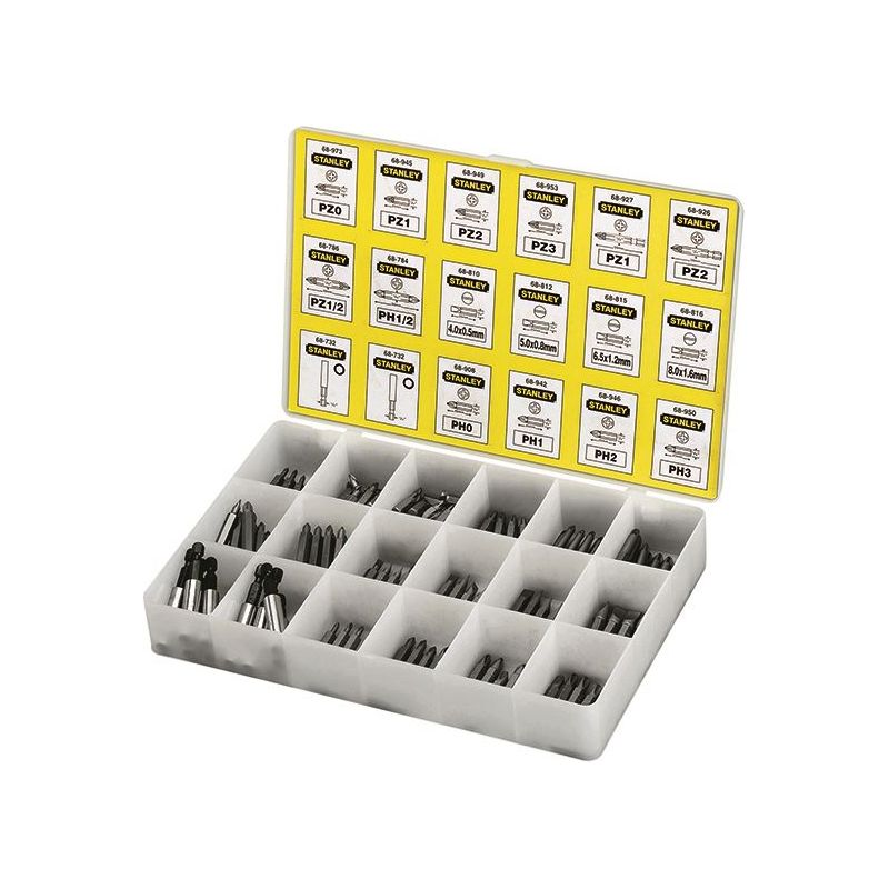 Stanley® Hand Tools Insert Bits & Magnetic Bit Holders Assorted Tray, 200 Piece STANLEY® Hand Tools - Dynamic Drive