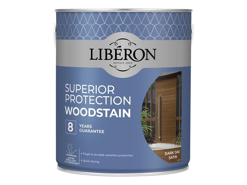 Liberon Superior Protection 8 Year Woodstain Dark Oak Satin 2.5 litre Liberon - Dynamic Drive