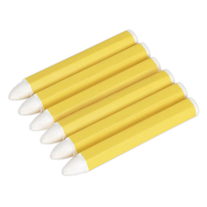Sealey Tyre Marking Crayon White Pack of 6 TST13 Sealey - Dynamic Drive