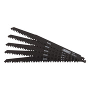 Draper Reciprocating Saw Blades for Wood Cutting, 240mm, 5tpi (Pack of 5) 38803 Draper - Dynamic Drive
